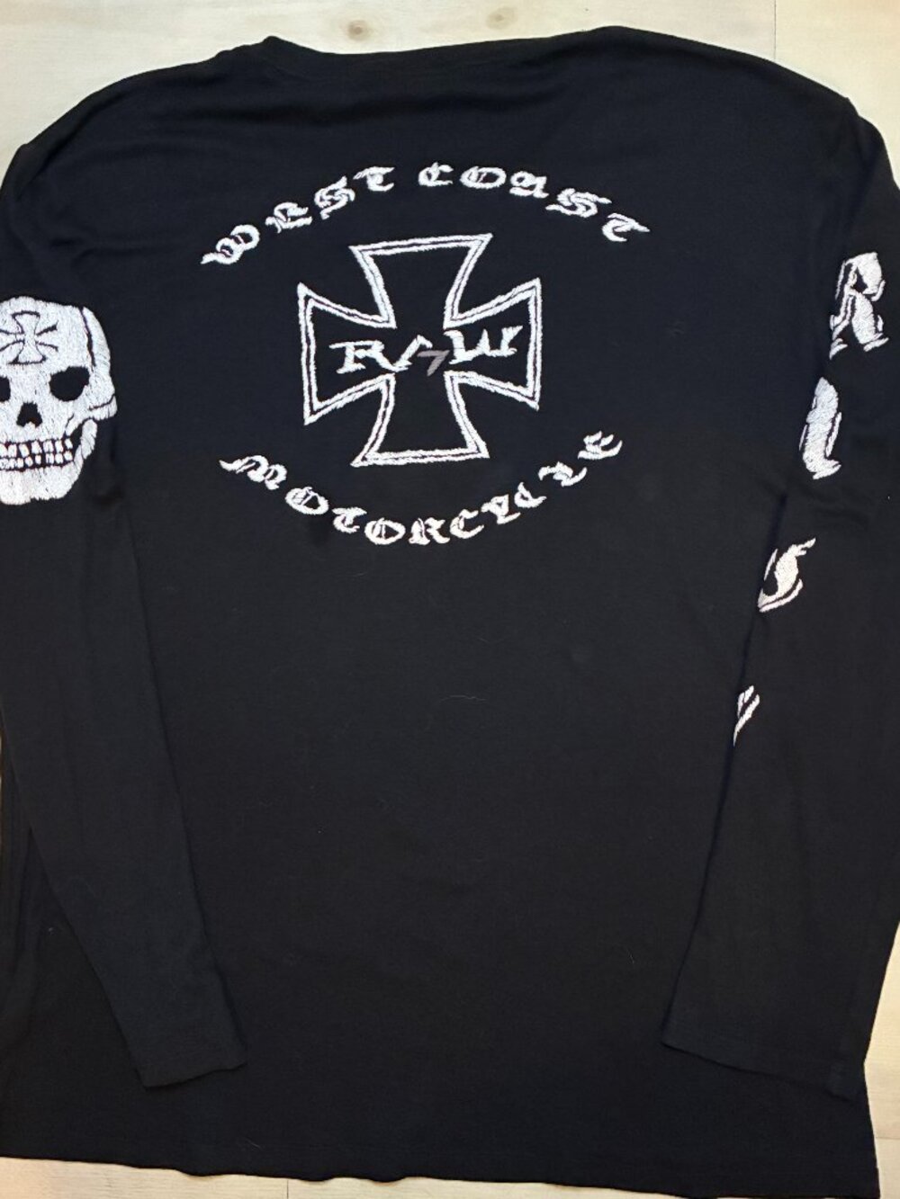 RAW 7 Vintage " West Coast Motorcycle CHOPPER" Long Sleeve T-Shirt Size XL